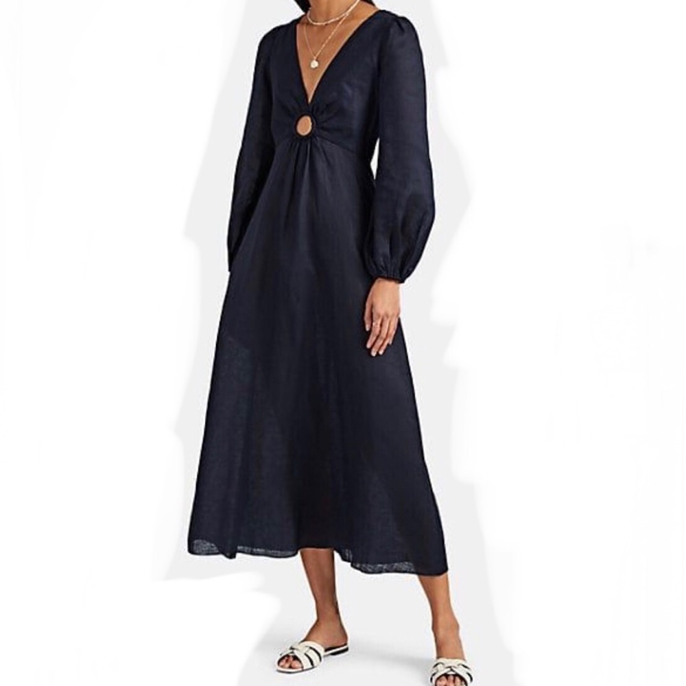 ZIMMERMANN x BARNEYS NEW YORK Navy Wayfarer Maxi Dress (Sz 0)